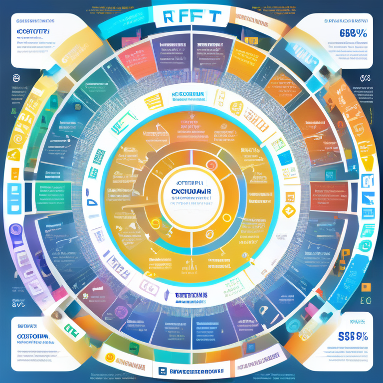여러 겹의 원형 띠가 색상별로 구분되어 촘촘한 정보들을 배치하고 중심을 향해 단계적으로 수렴하는 복합적 장면