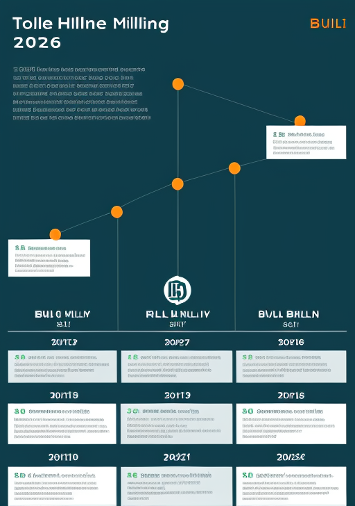 짙은 바탕 위에 여러 해를 잇는 점과 선이 성장 흐름처럼 이어지고 각 연도 박스가 배치된 단계적 정보 구성의 장면